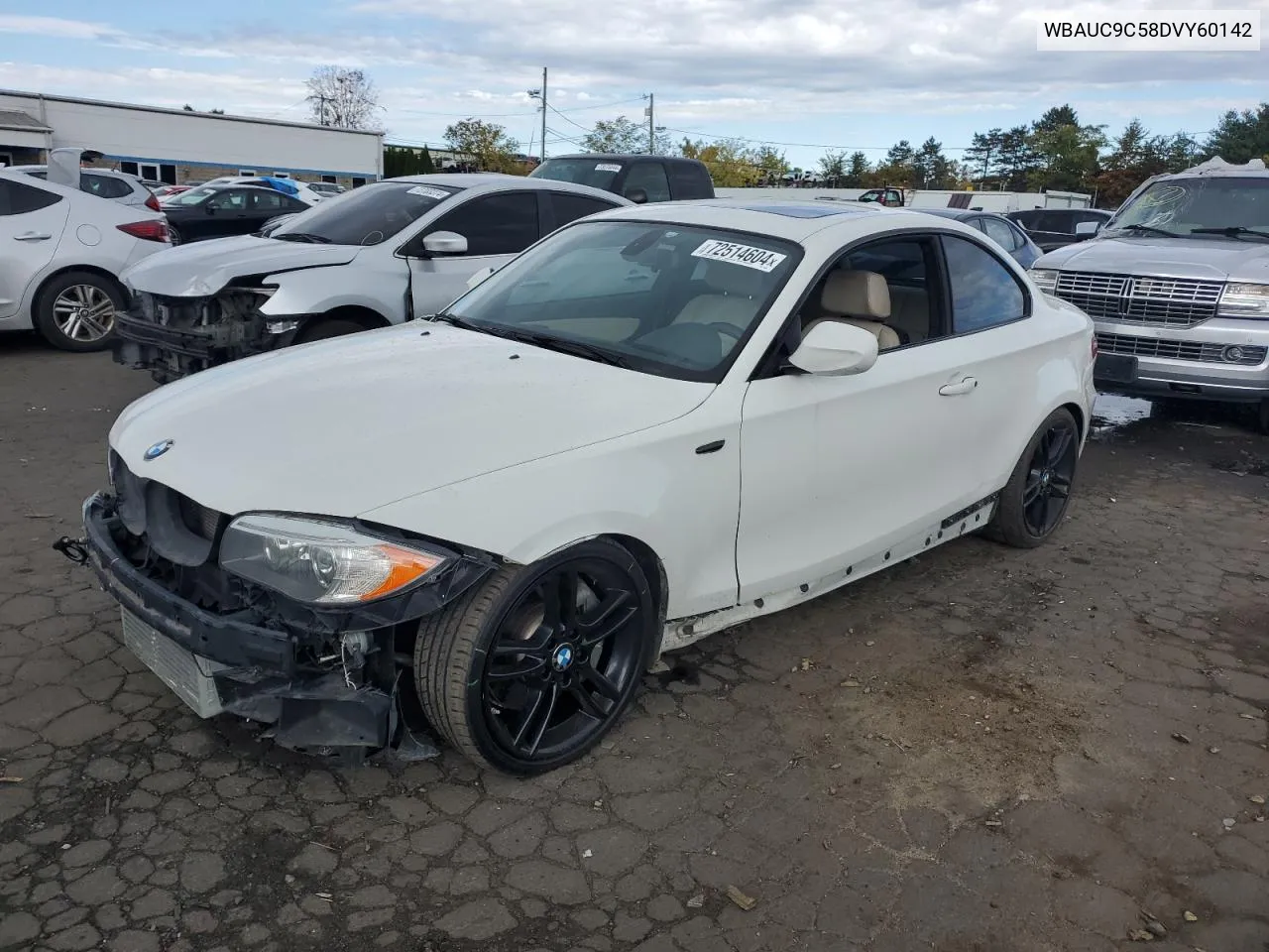 2013 BMW 135 I VIN: WBAUC9C58DVY60142 Lot: 72514604