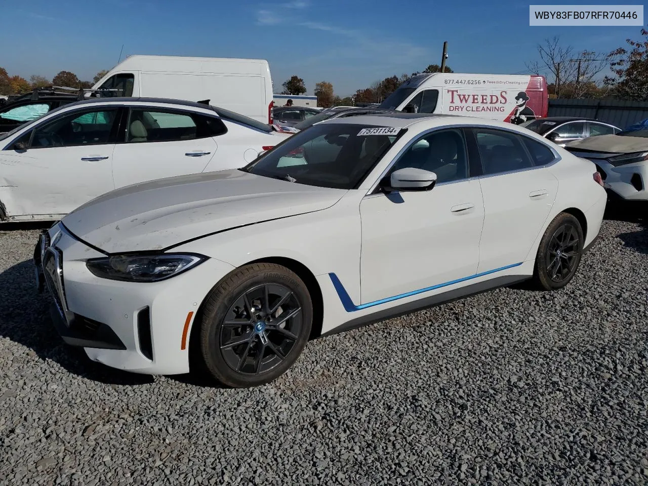 2024 BMW I4 xDrive 40 VIN: WBY83FB07RFR70446 Lot: 75731134