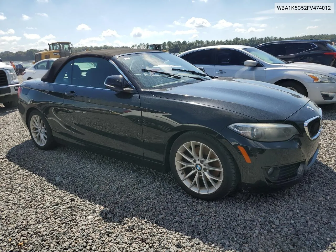 2015 BMW 228 I VIN: WBA1K5C52FV474012 Lot: 73830094