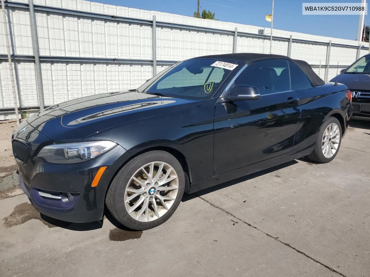 2016 BMW 228 I Sulev VIN: WBA1K9C52GV710988 Lot: 72174814