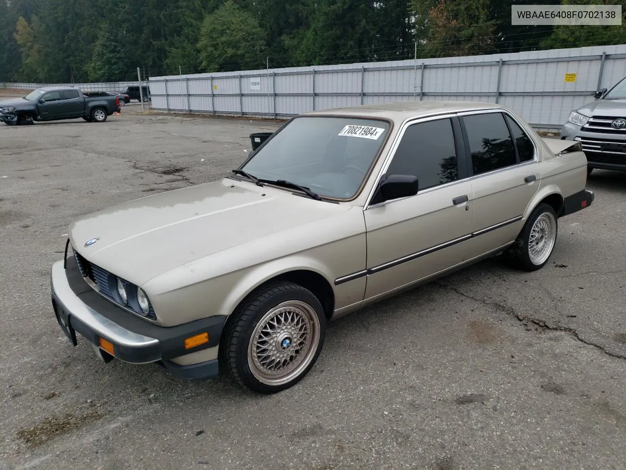 1985 BMW 325 E Automatic VIN: WBAAE6408F0702138 Lot: 70821984