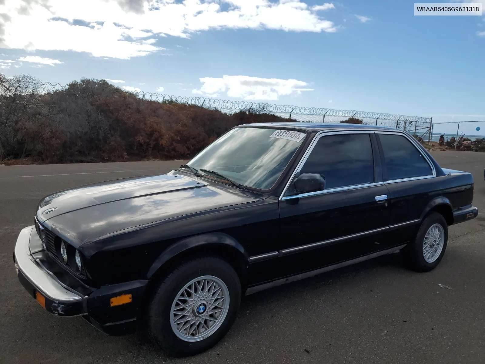 1986 BMW 325 E VIN: WBAAB5405G9631318 Lot: 66050564