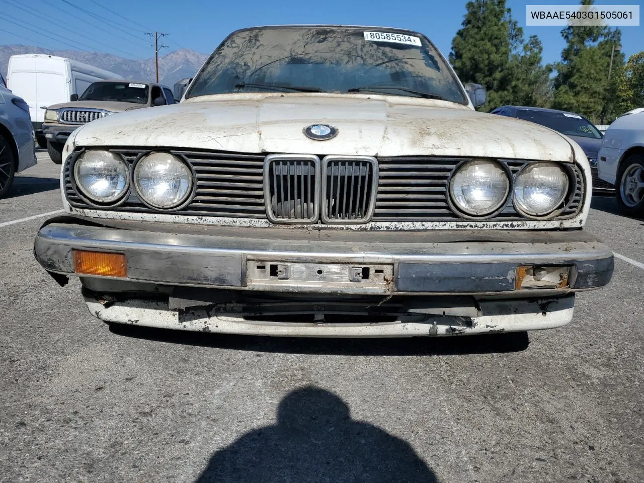 1986 BMW 325 E VIN: WBAAE5403G1505061 Lot: 80585534