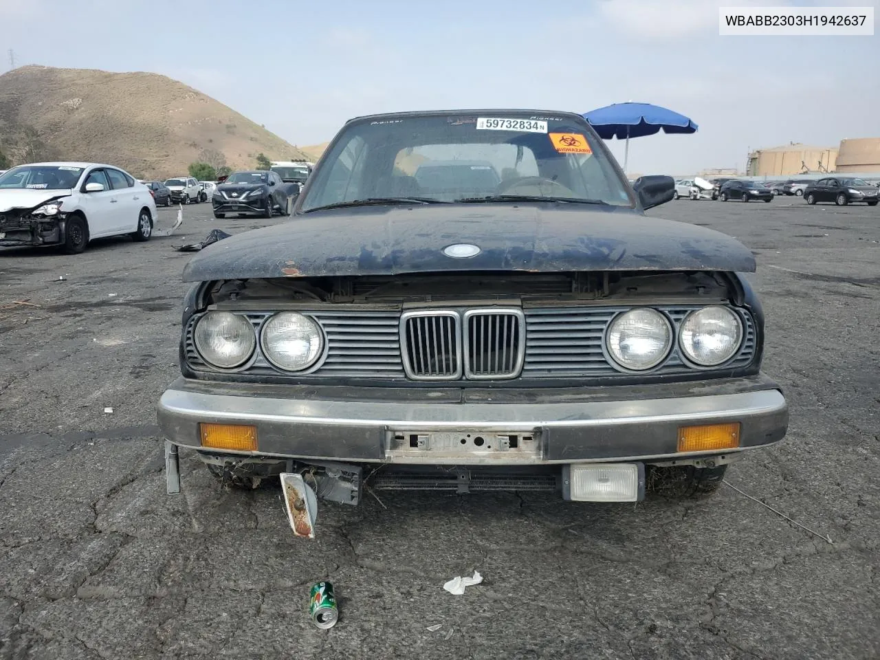 1987 BMW 325 I Automatic VIN: WBABB2303H1942637 Lot: 59732834