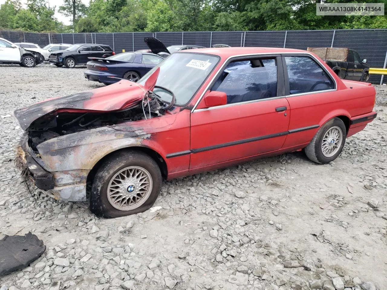 1989 BMW 325 I VIN: WBAAA1308K4143564 Lot: 63122414