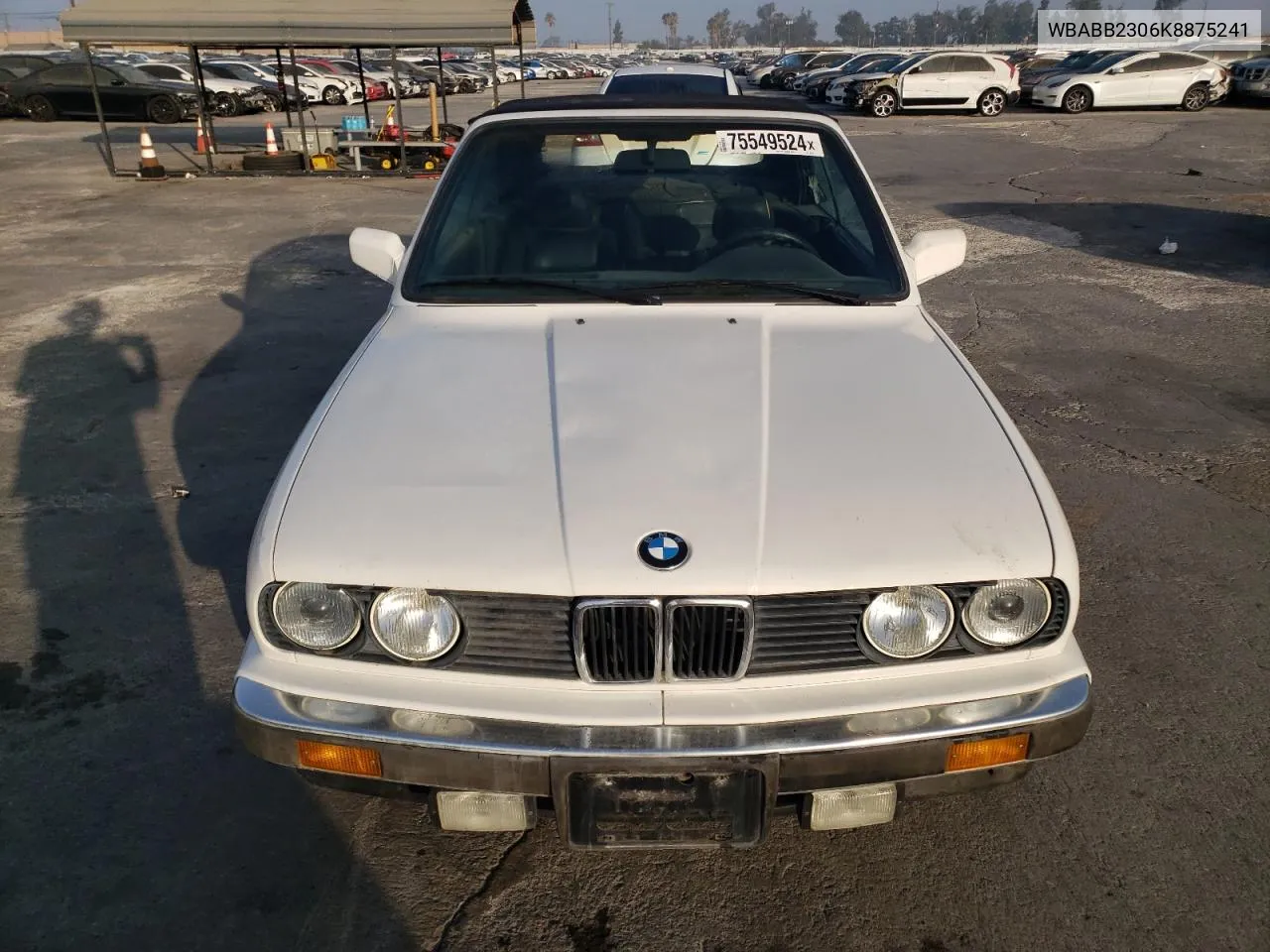 1989 BMW 325 I Automatic VIN: WBABB2306K8875241 Lot: 75549524