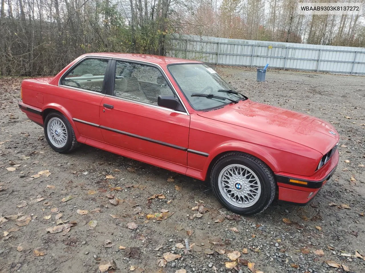 1989 BMW 325 Ix VIN: WBAAB9303K8137272 Lot: 77381794