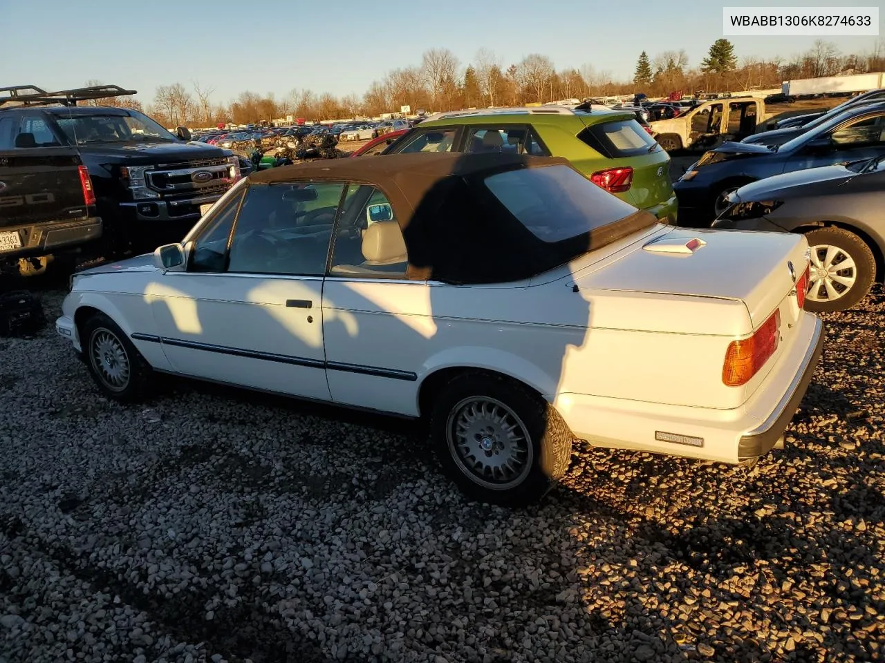 1989 BMW 325 I VIN: WBABB1306K8274633 Lot: 79008404