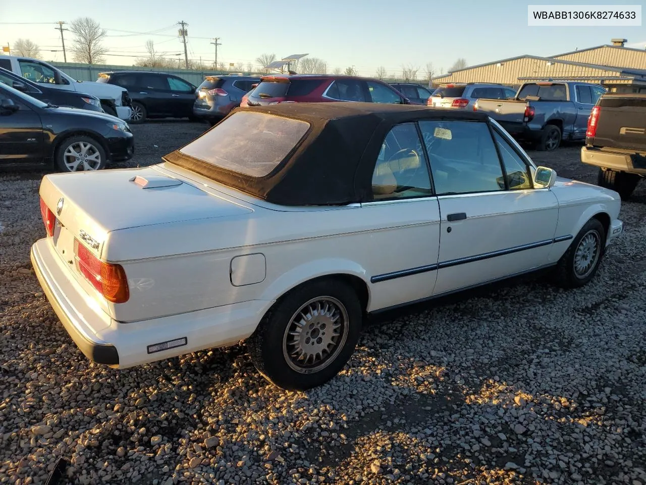 1989 BMW 325 I VIN: WBABB1306K8274633 Lot: 79008404