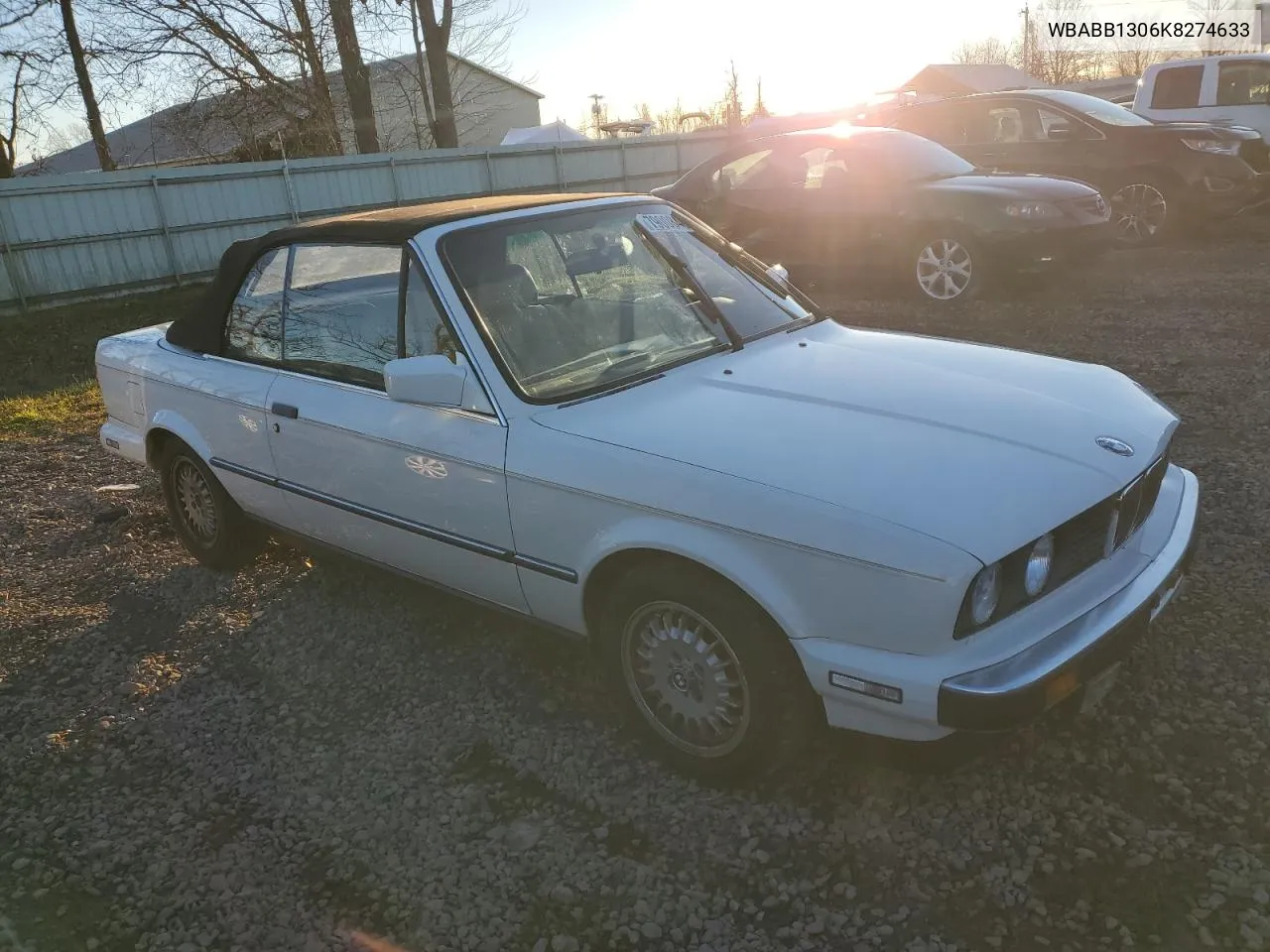 1989 BMW 325 I VIN: WBABB1306K8274633 Lot: 79008404