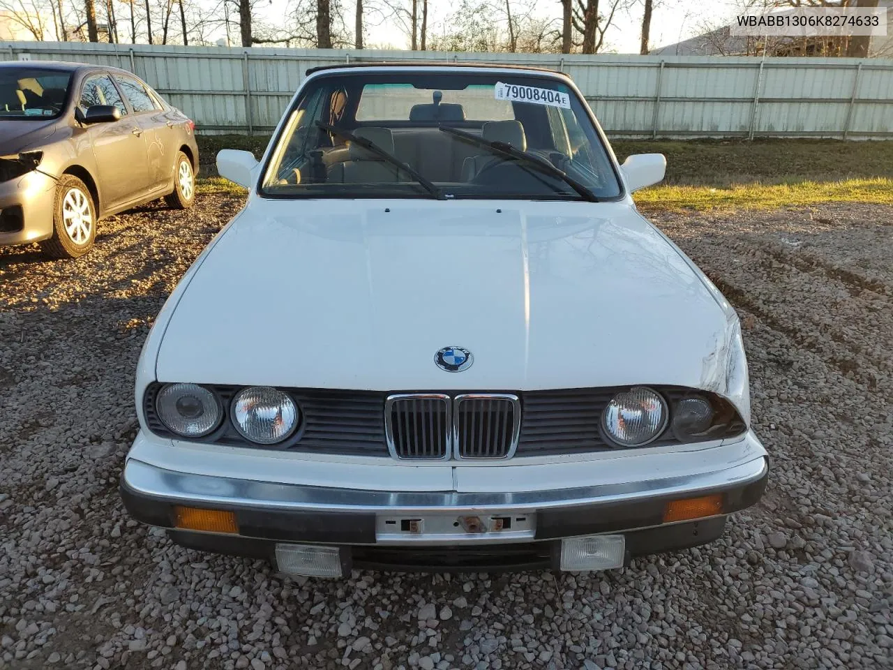 1989 BMW 325 I VIN: WBABB1306K8274633 Lot: 79008404