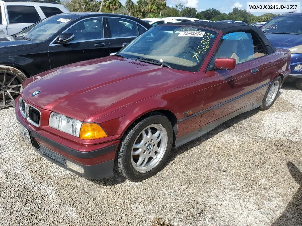 1995 BMW 325 Ic Automatic VIN: WBABJ6324SJD43557 Lot: 74568624