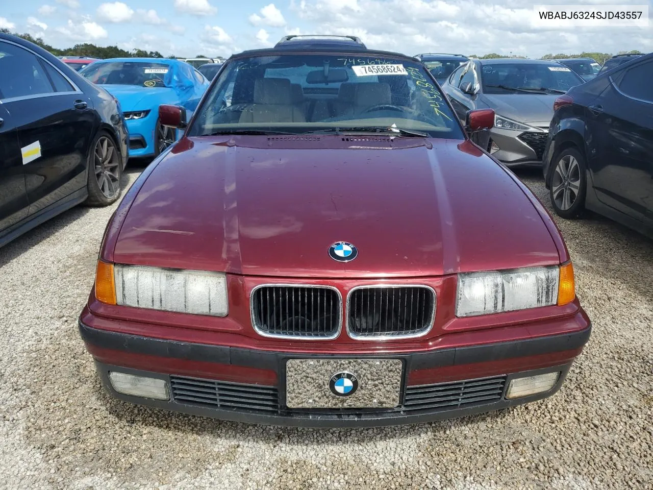 1995 BMW 325 Ic Automatic VIN: WBABJ6324SJD43557 Lot: 74568624