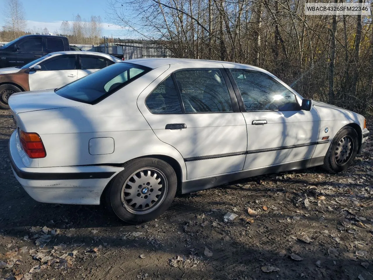 1995 BMW 325 I Automatic VIN: WBACB4326SFM22346 Lot: 79960304