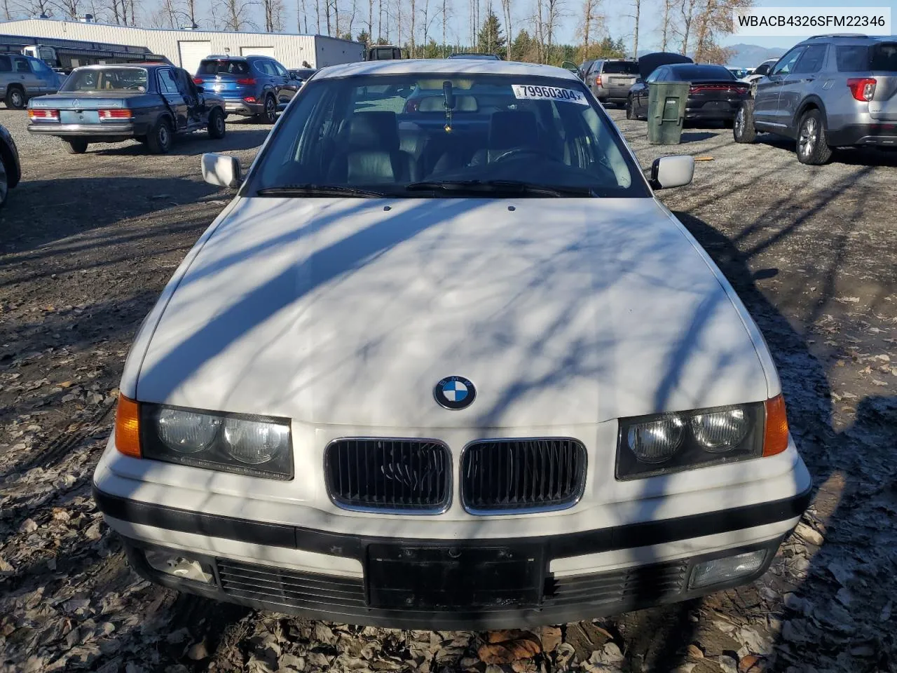 1995 BMW 325 I Automatic VIN: WBACB4326SFM22346 Lot: 79960304