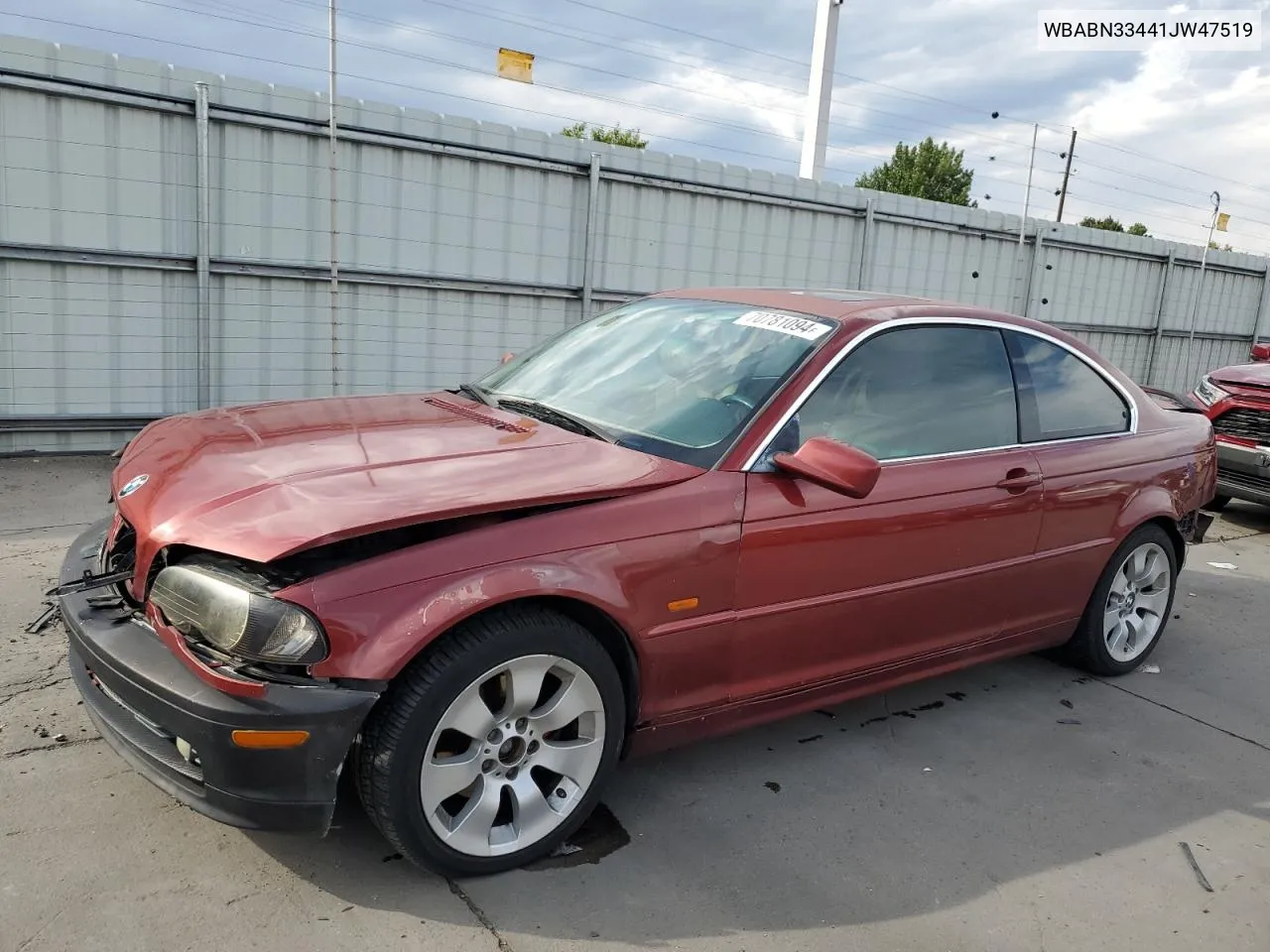 2001 BMW 325 Ci VIN: WBABN33441JW47519 Lot: 70781094