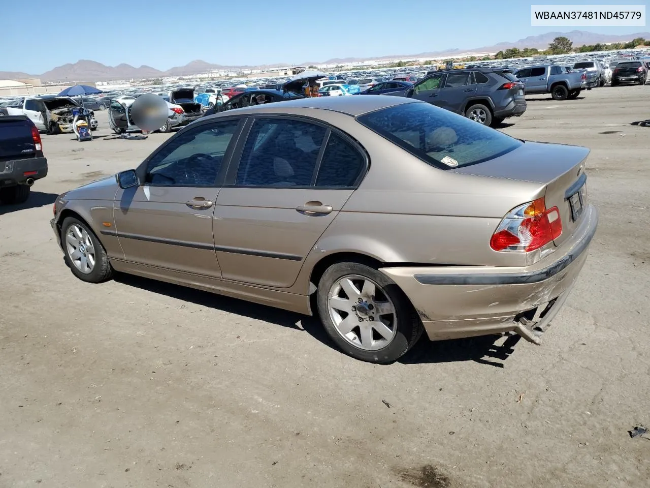 2001 BMW 325 I VIN: WBAAN37481ND45779 Lot: 73063504