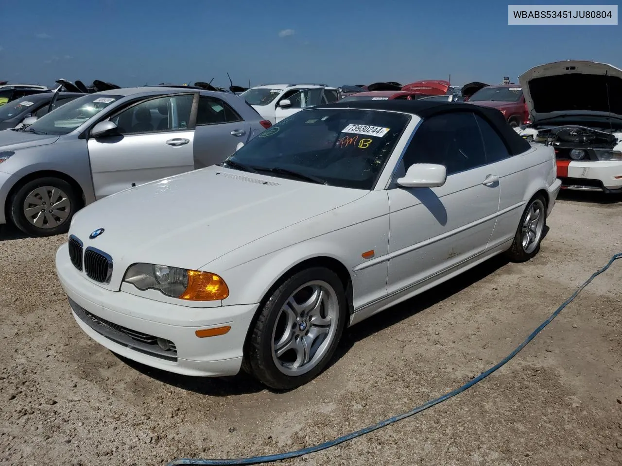 2001 BMW 330 Ci VIN: WBABS53451JU80804 Lot: 73930244