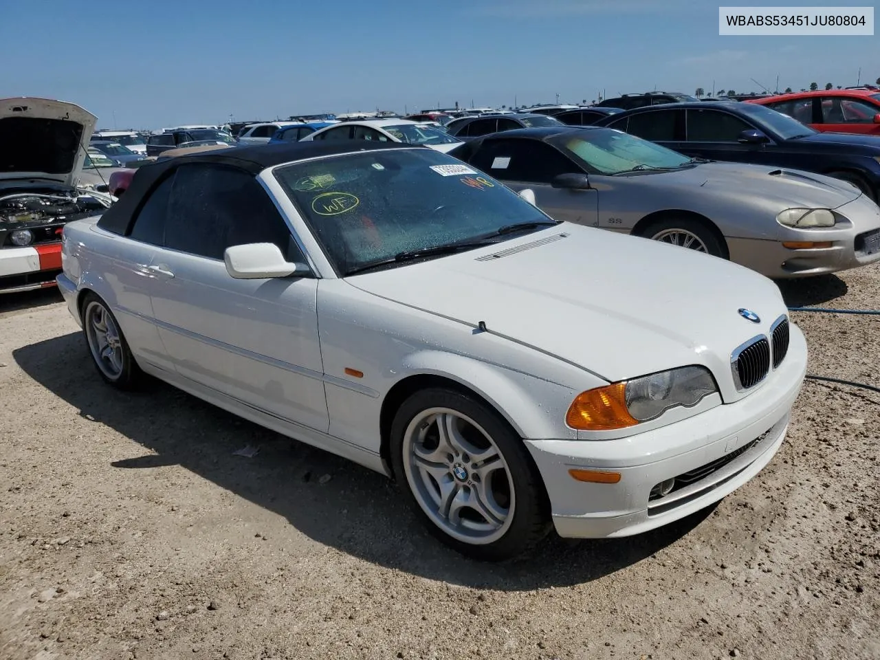 2001 BMW 330 Ci VIN: WBABS53451JU80804 Lot: 73930244