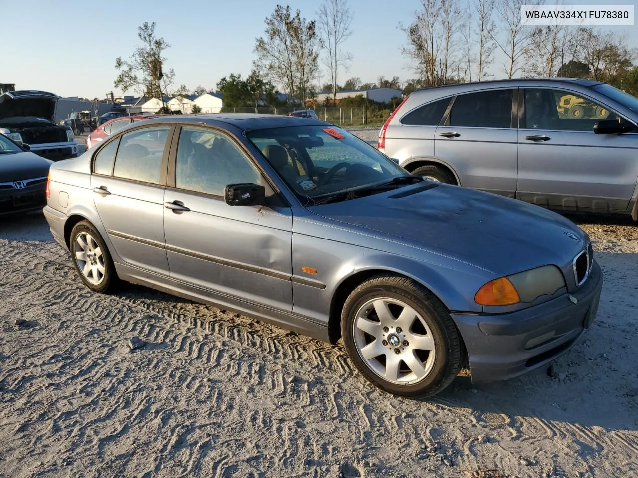 2001 BMW 325 I VIN: WBAAV334X1FU78380 Lot: 75954284