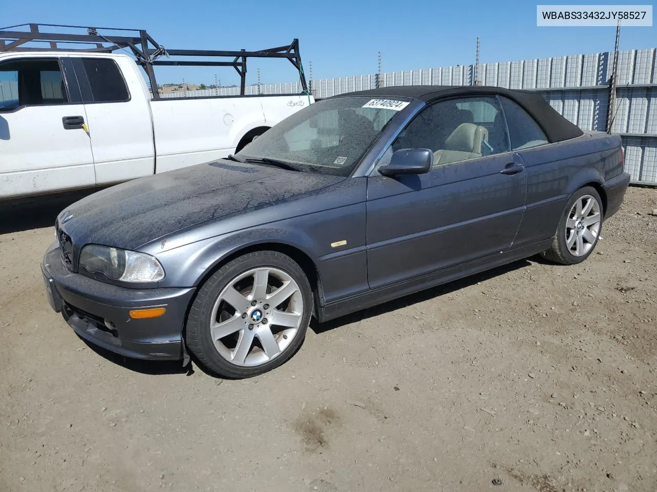 2002 BMW 325 Ci VIN: WBABS33432JY58527 Lot: 63740924