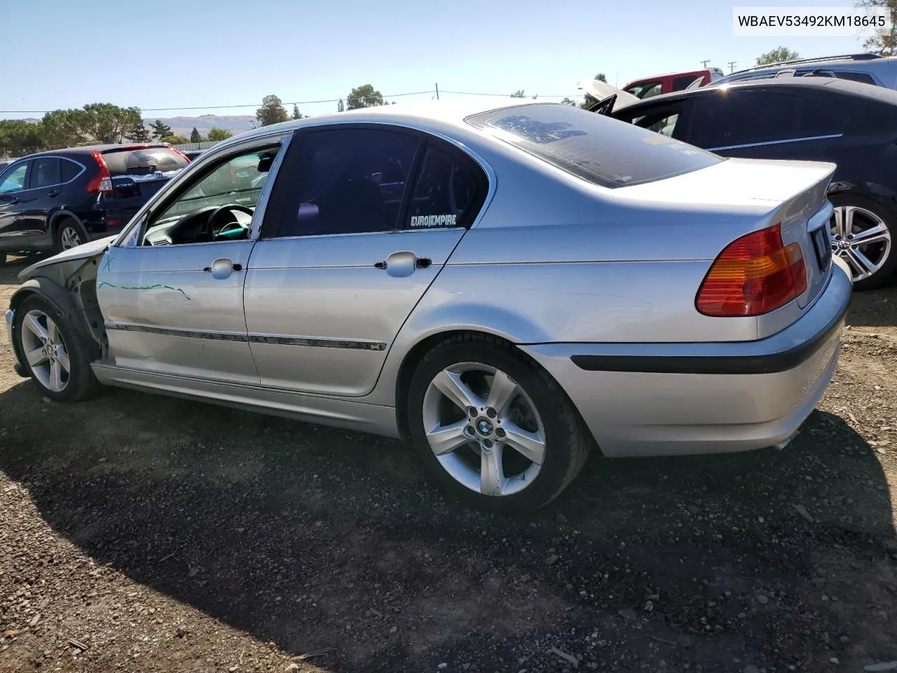 2002 BMW 330 I VIN: WBAEV53492KM18645 Lot: 69803724