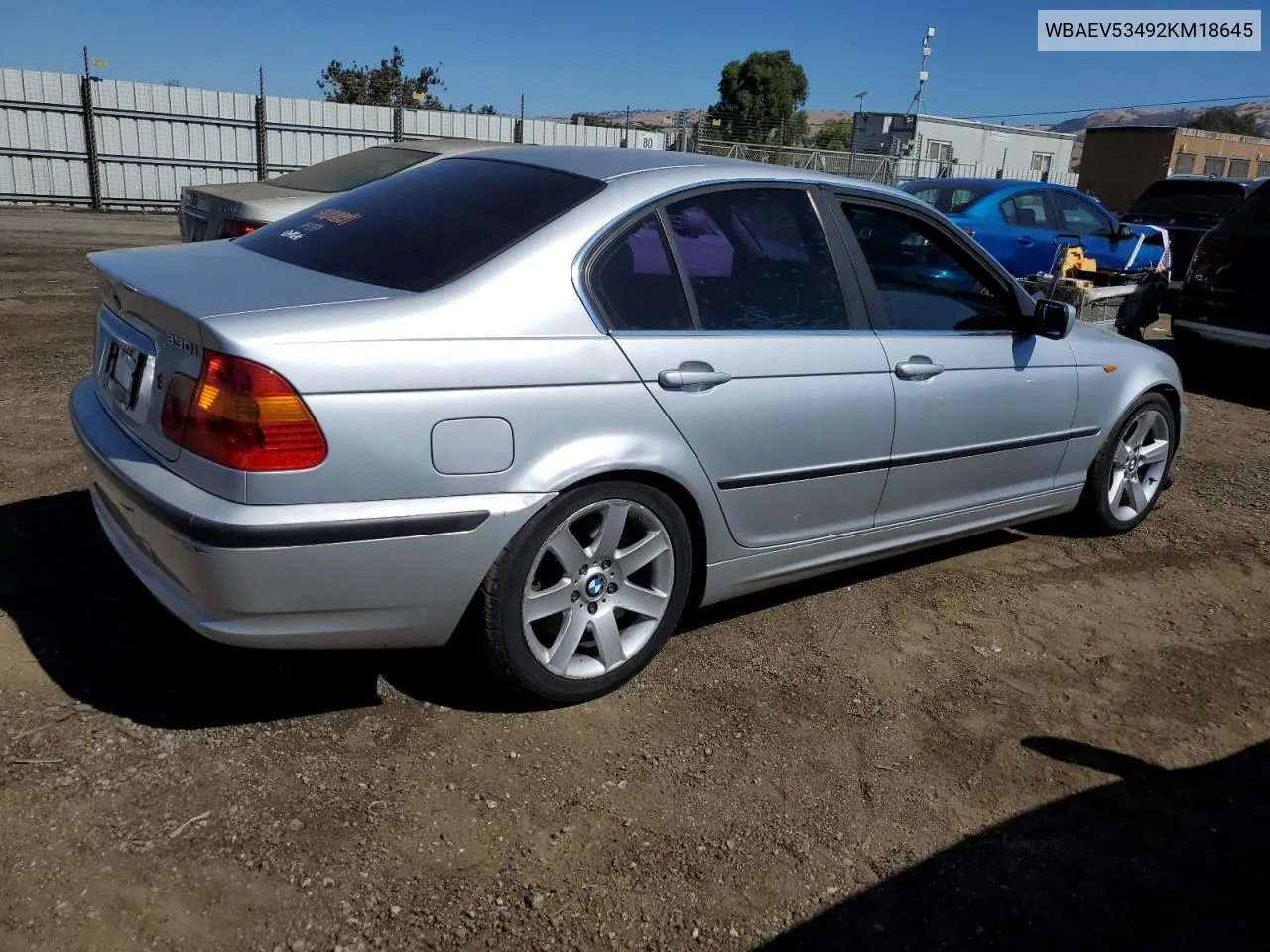 2002 BMW 330 I VIN: WBAEV53492KM18645 Lot: 69803724