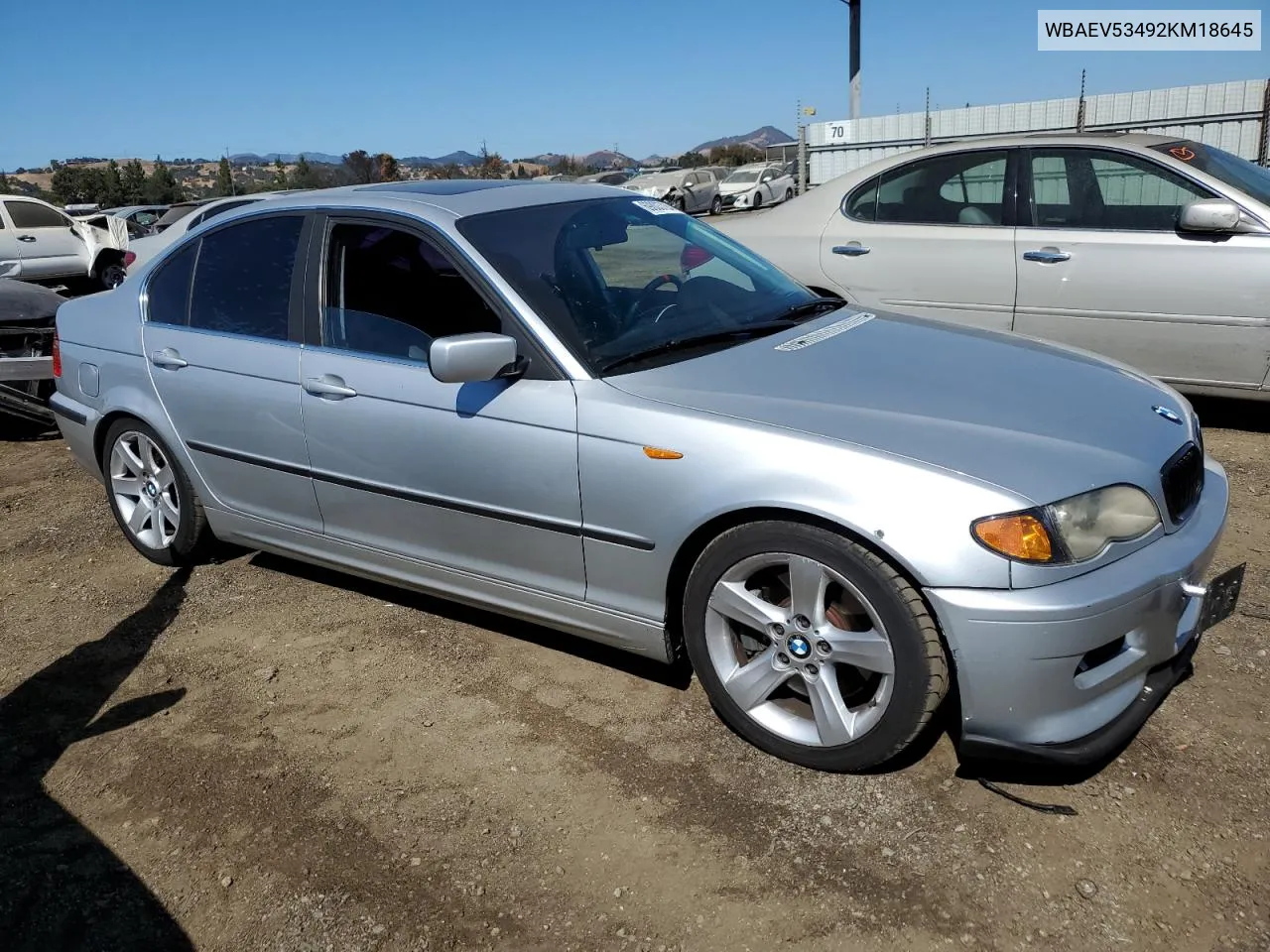 2002 BMW 330 I VIN: WBAEV53492KM18645 Lot: 69803724