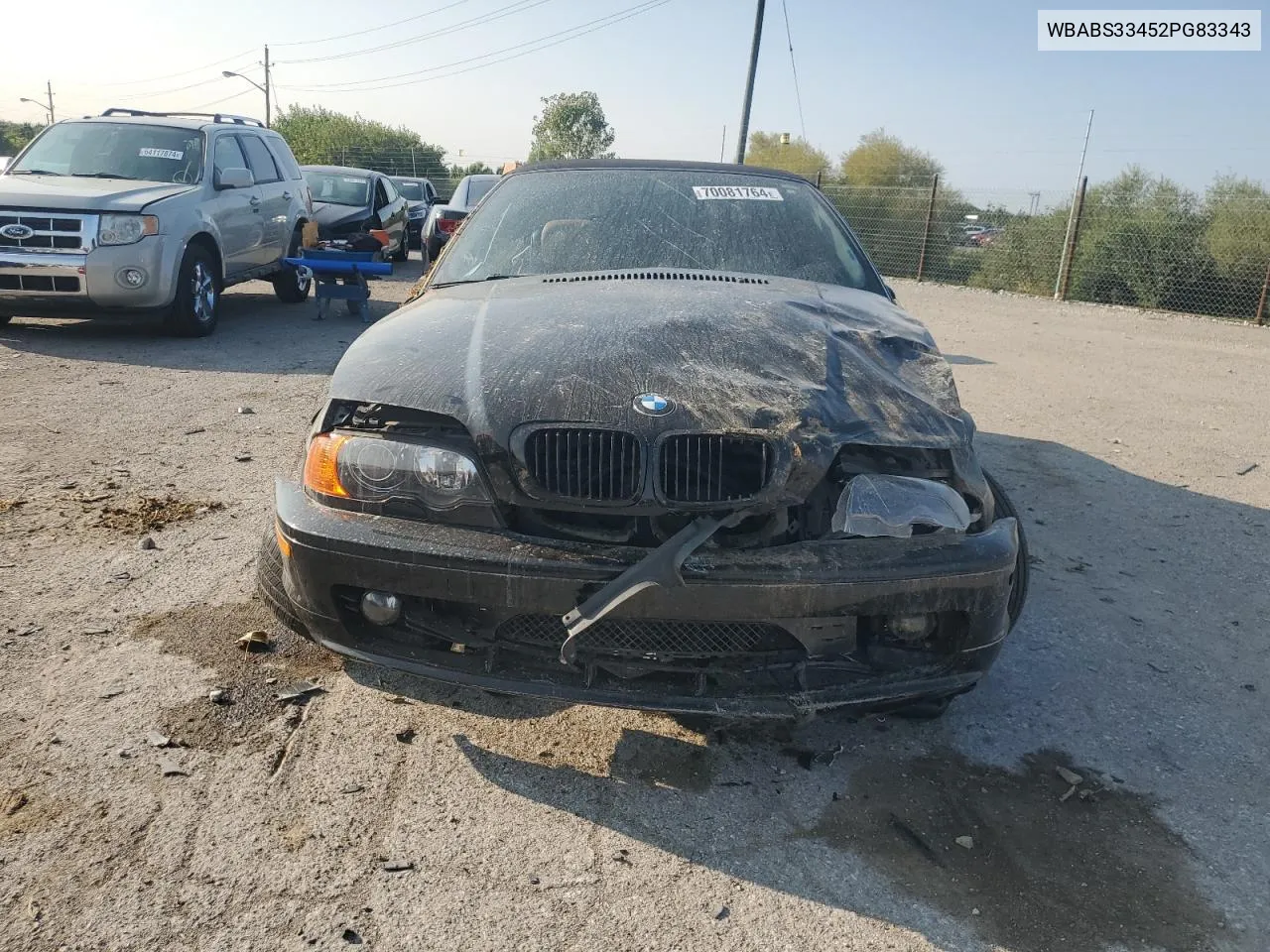 2002 BMW 325 Ci VIN: WBABS33452PG83343 Lot: 70081764