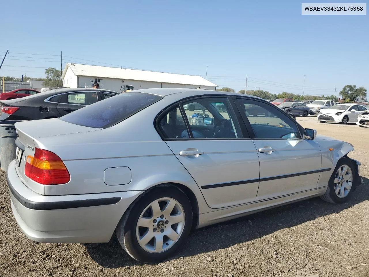 2002 BMW 325 I VIN: WBAEV33432KL75358 Lot: 74276734