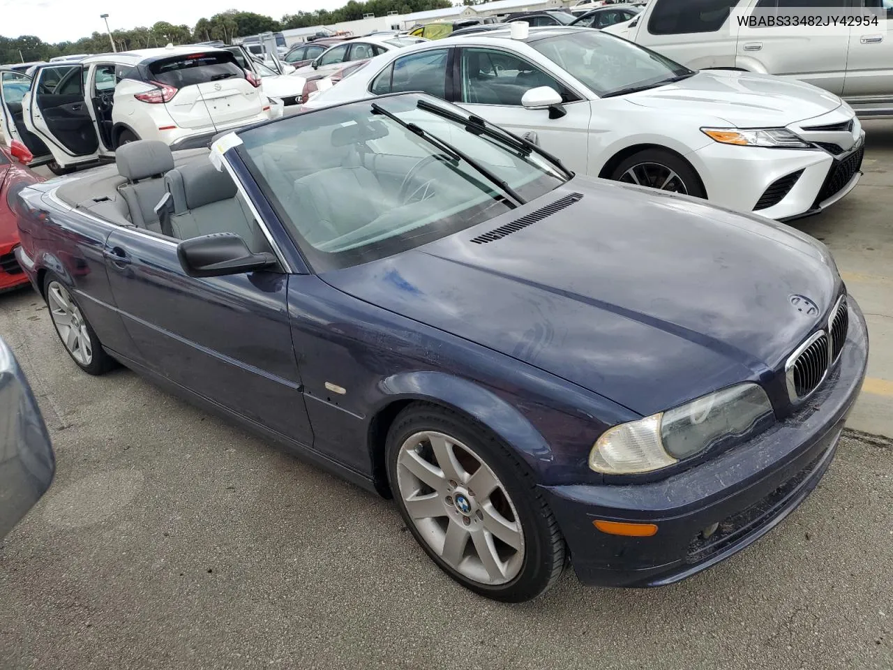 2002 BMW 325 Ci VIN: WBABS33482JY42954 Lot: 74554814