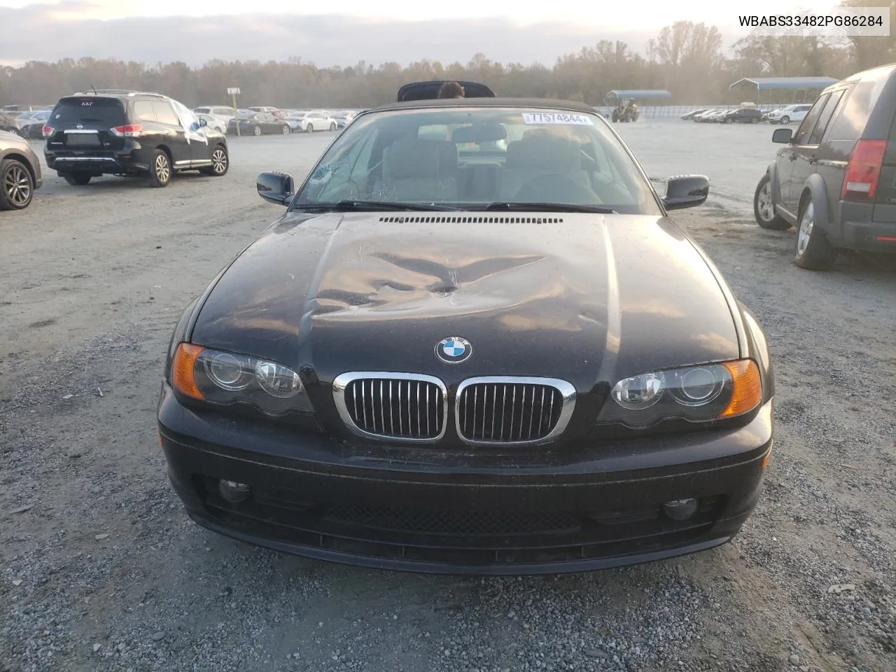 2002 BMW 325 Ci VIN: WBABS33482PG86284 Lot: 77574844