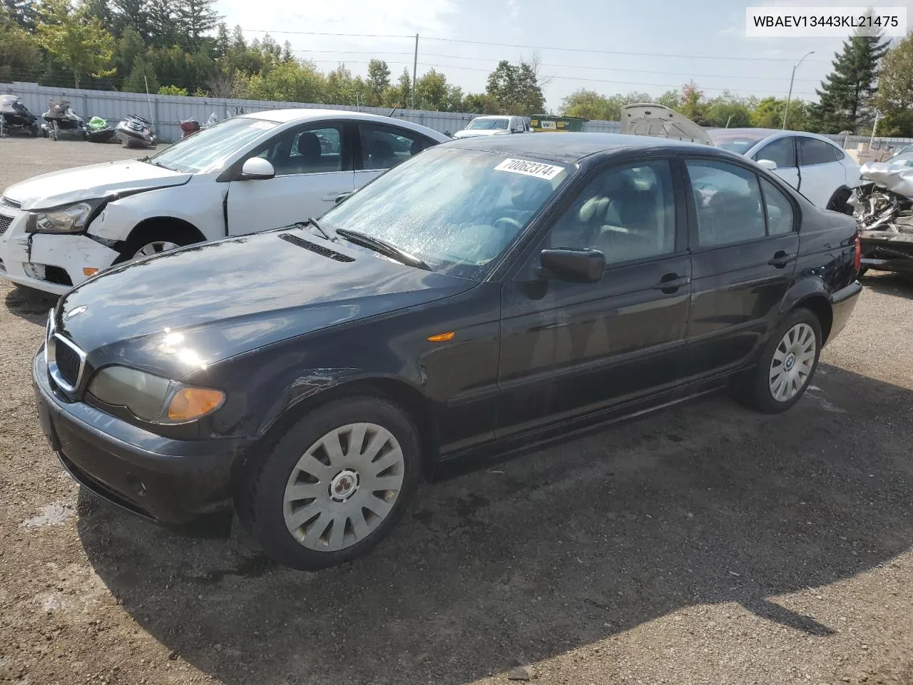 2003 BMW 320 I VIN: WBAEV13443KL21475 Lot: 70062374