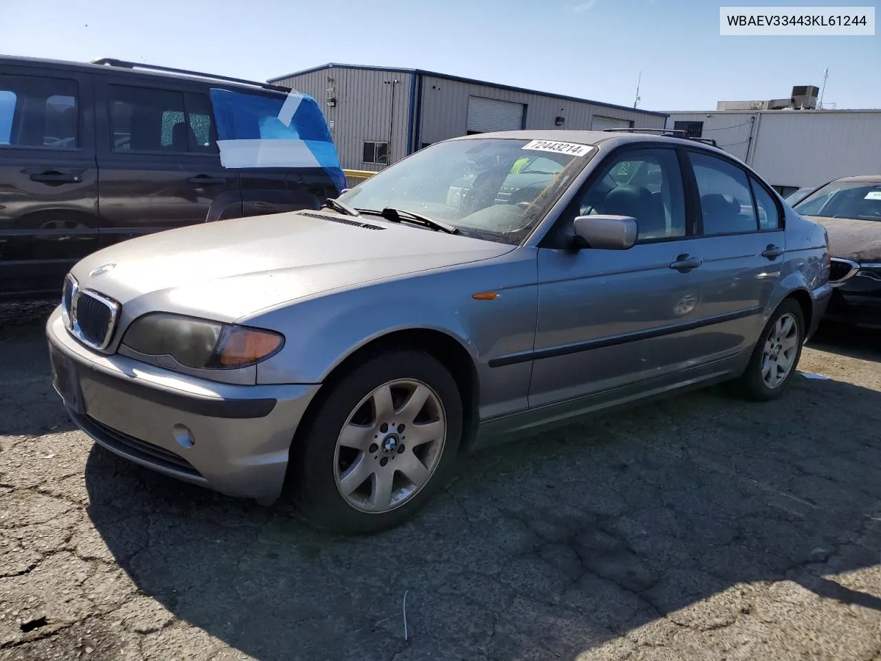 2003 BMW 325 I VIN: WBAEV33443KL61244 Lot: 72443214