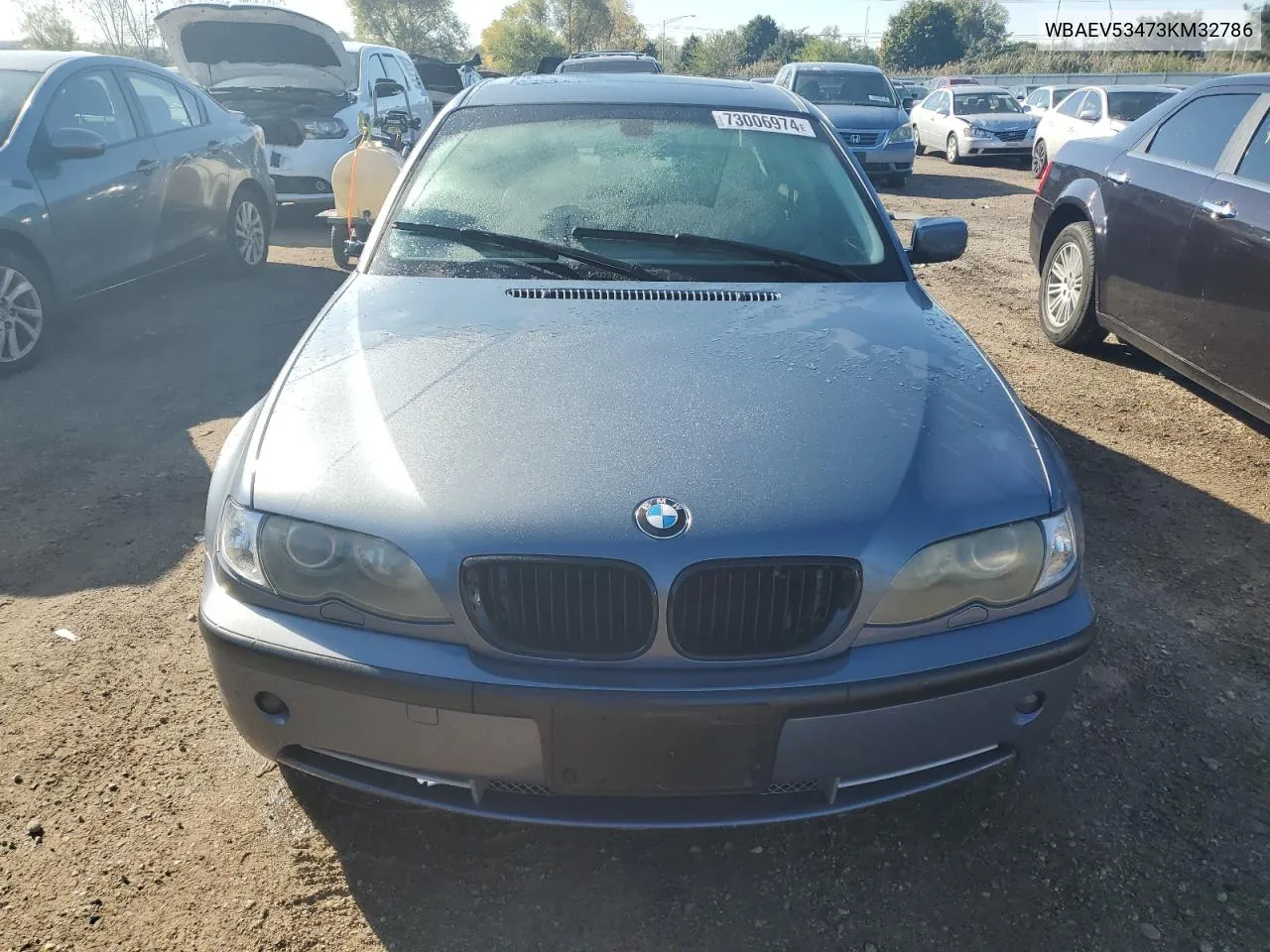 2003 BMW 330 I VIN: WBAEV53473KM32786 Lot: 73006974