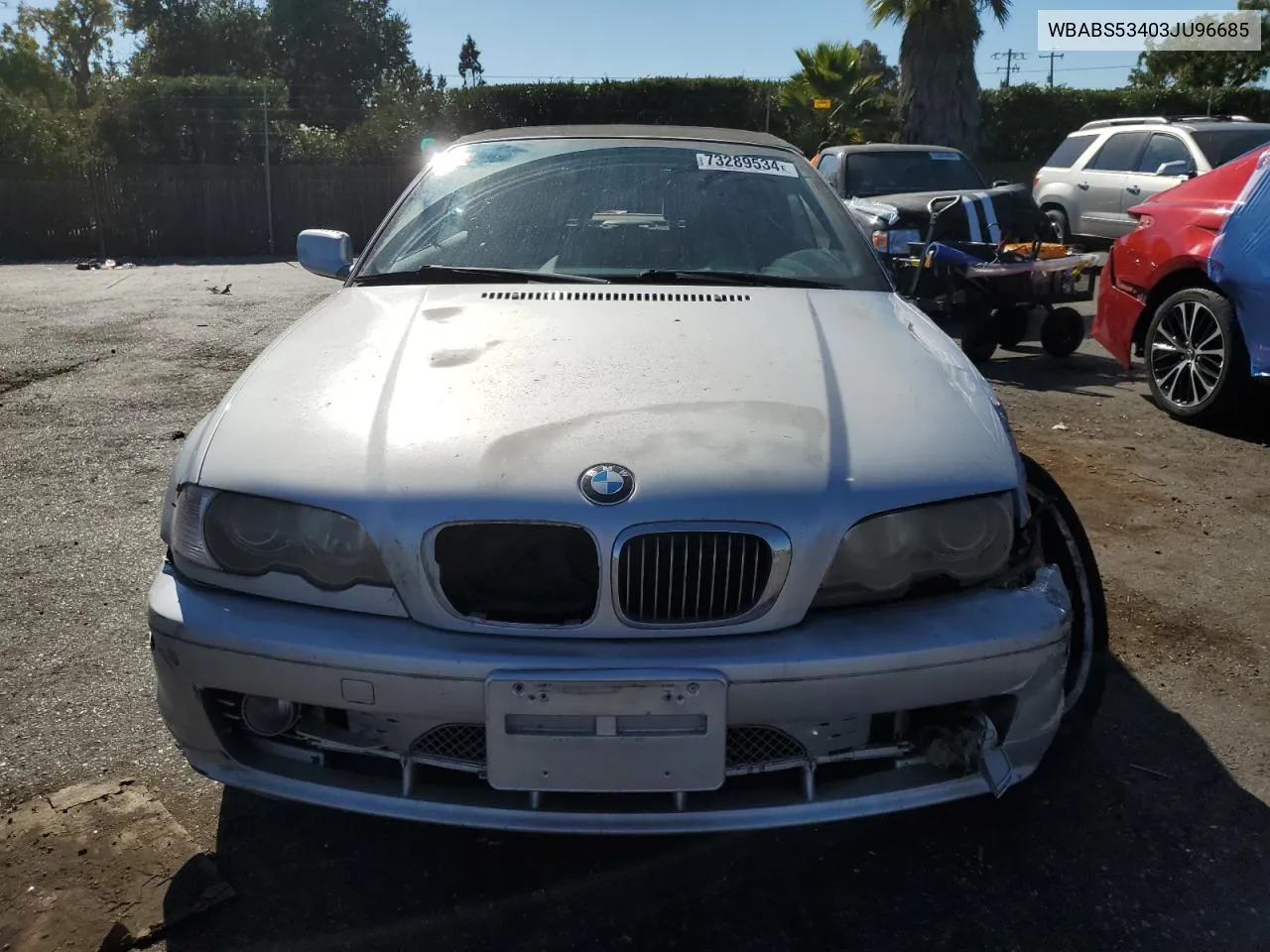 2003 BMW 330 Ci VIN: WBABS53403JU96685 Lot: 73289534