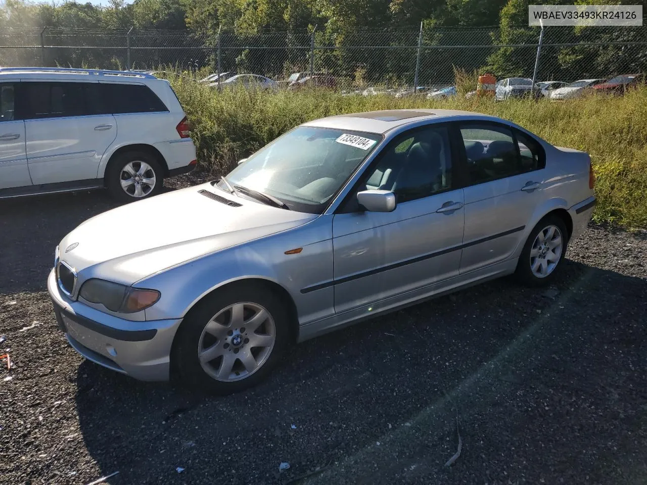 2003 BMW 325 I VIN: WBAEV33493KR24126 Lot: 73349104