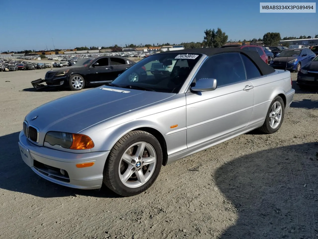 2003 BMW 325 Ci VIN: WBABS334X3PG89494 Lot: 74484964