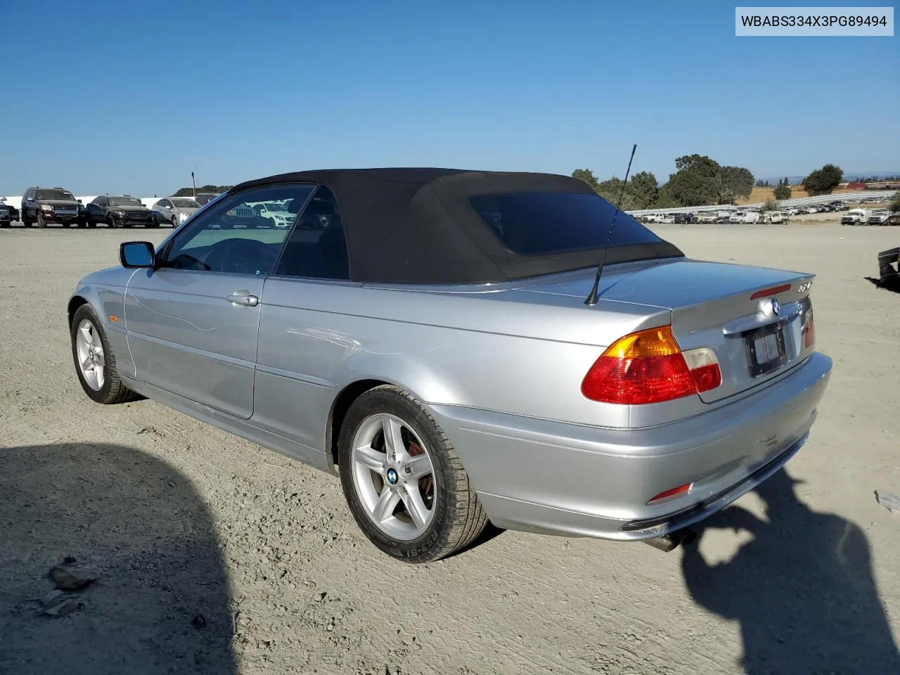 2003 BMW 325 Ci VIN: WBABS334X3PG89494 Lot: 74484964