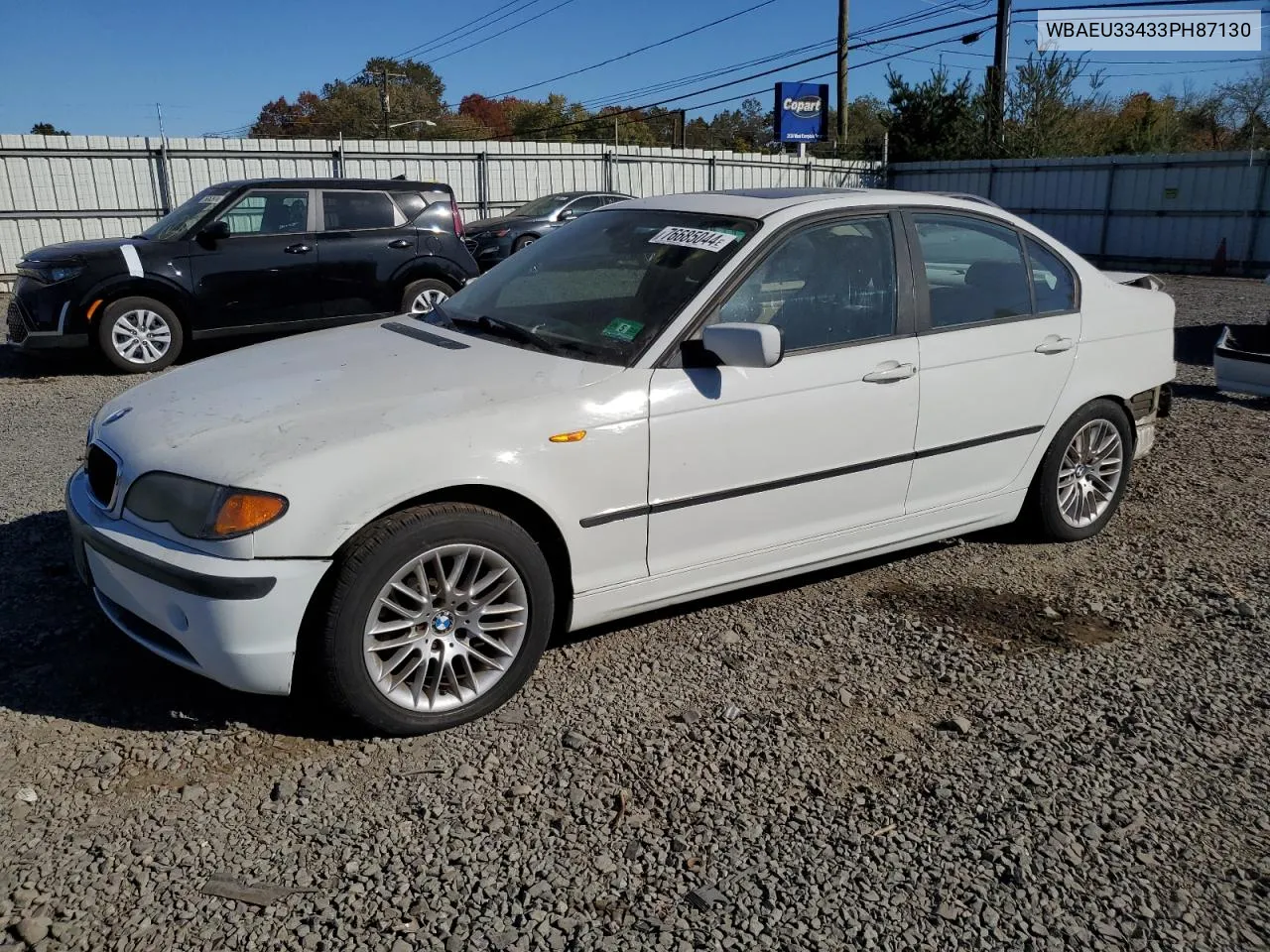 2003 BMW 325 Xi VIN: WBAEU33433PH87130 Lot: 76685044