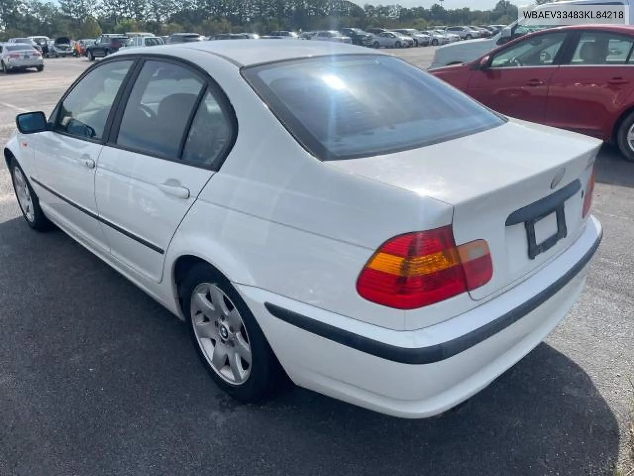 2003 BMW 325 I VIN: WBAEV33483KL84218 Lot: 77914694