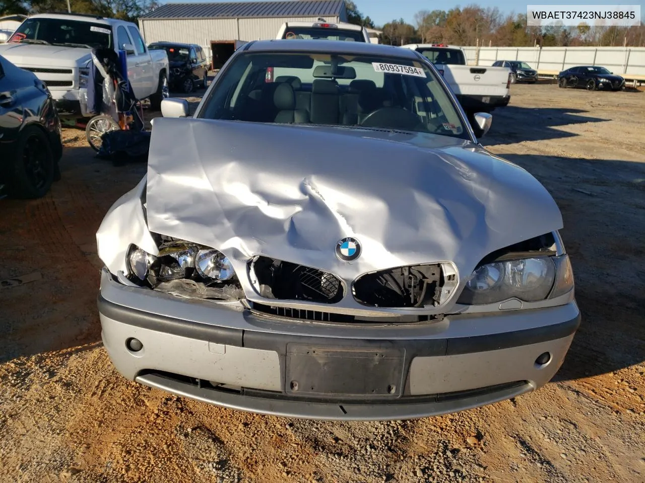 2003 BMW 325 I VIN: WBAET37423NJ38845 Lot: 80937594