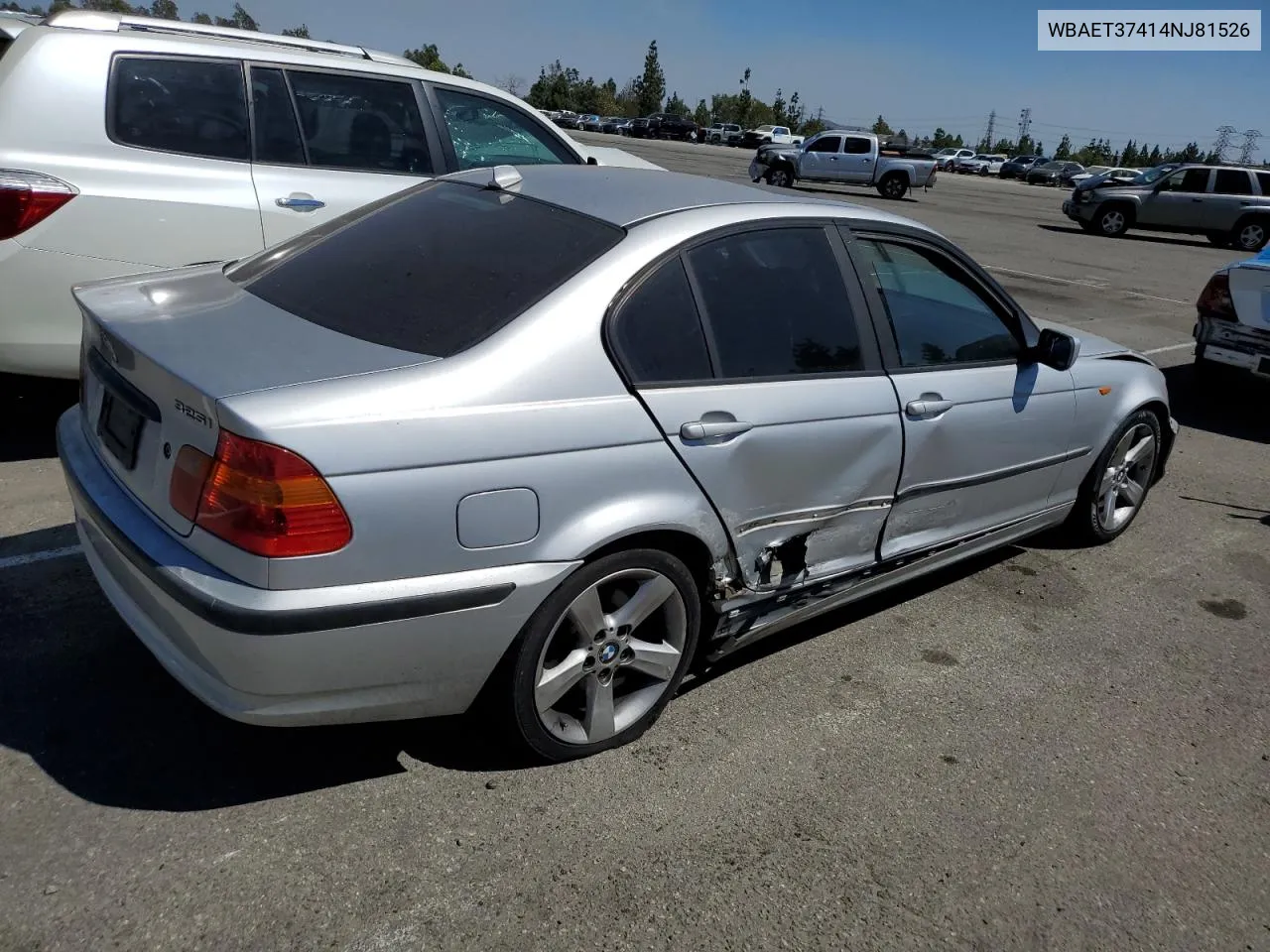 2004 BMW 325 I VIN: WBAET37414NJ81526 Lot: 68480884