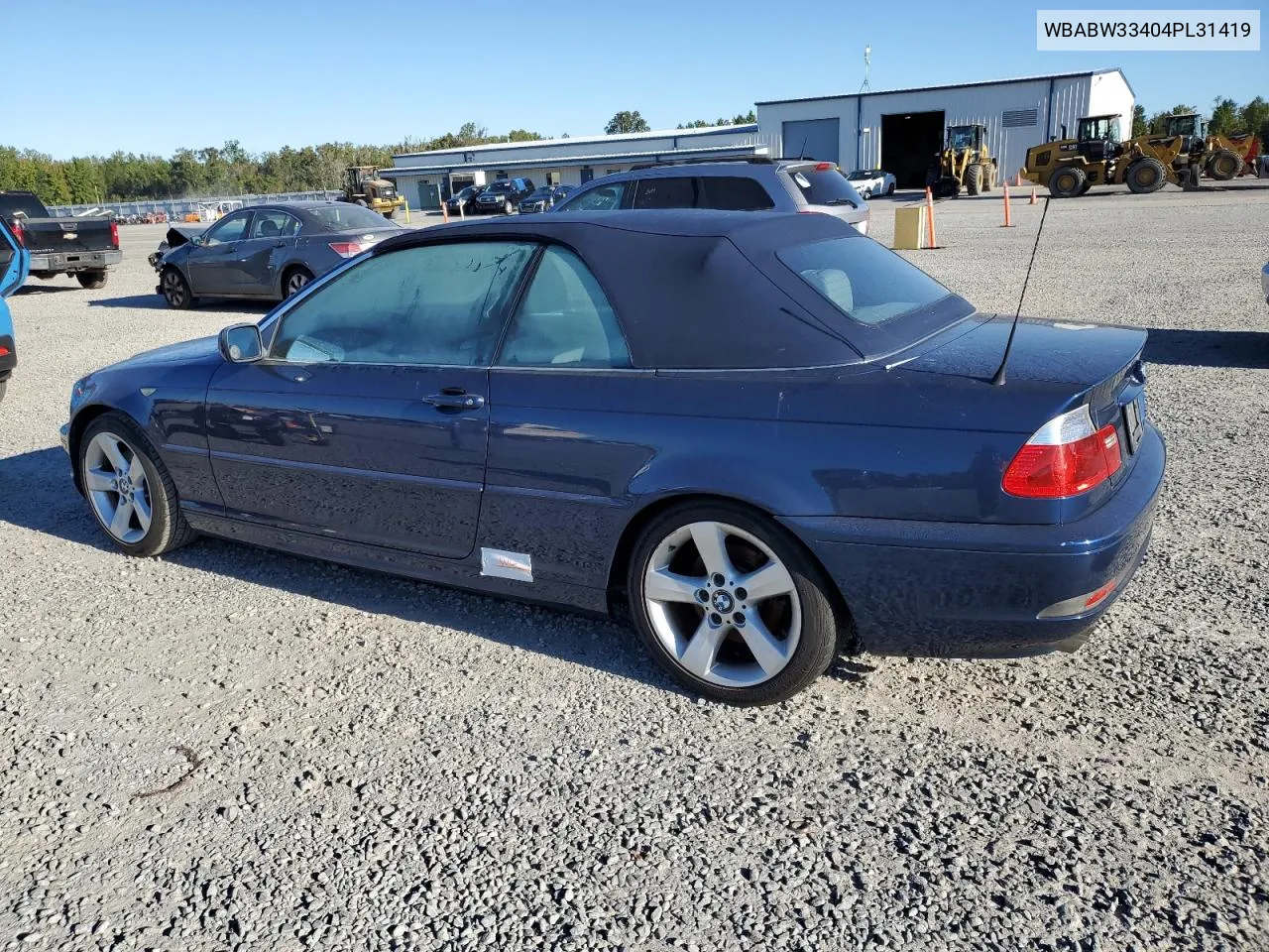 2004 BMW 325 Ci VIN: WBABW33404PL31419 Lot: 73002634