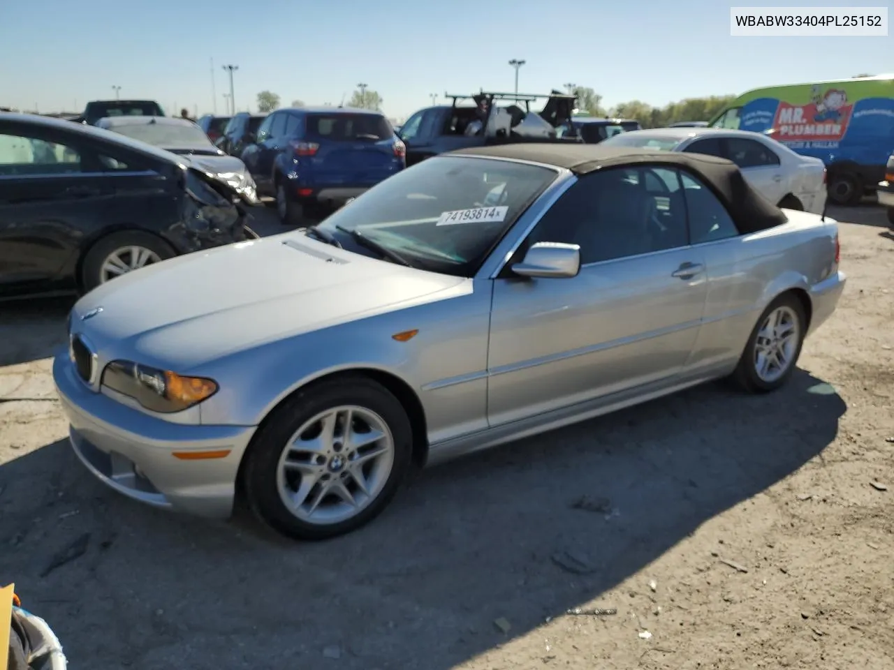 2004 BMW 325 Ci VIN: WBABW33404PL25152 Lot: 74193814