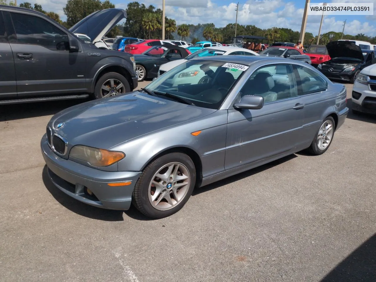 2004 BMW 325 Ci VIN: WBABD33474PL03591 Lot: 74834894