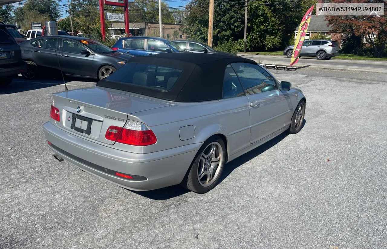 2004 BMW 330 Ci VIN: WBABW53494PJ94802 Lot: 75439274