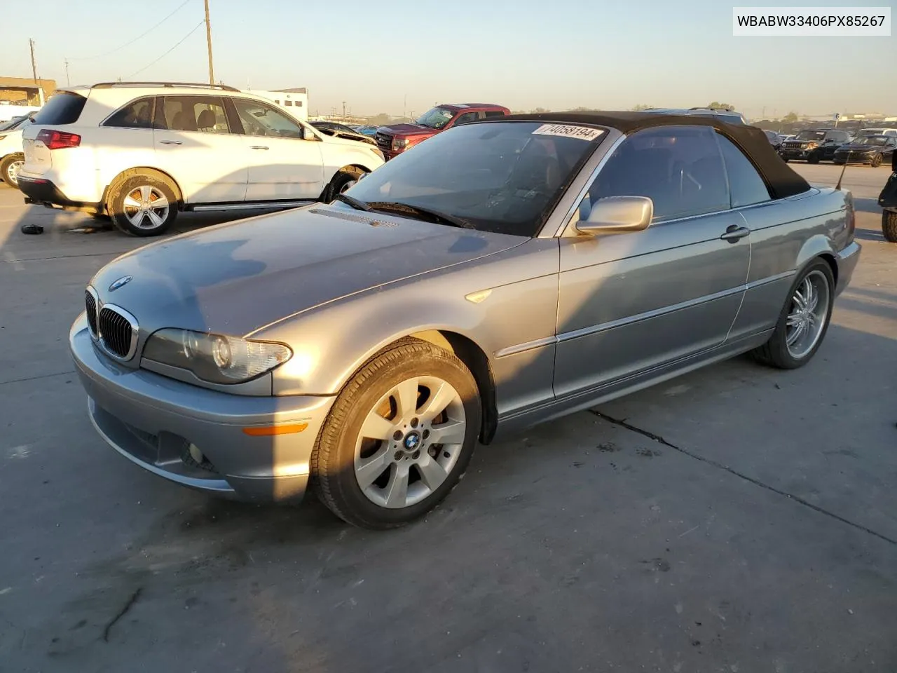 2006 BMW 325 Ci VIN: WBABW33406PX85267 Lot: 74058194