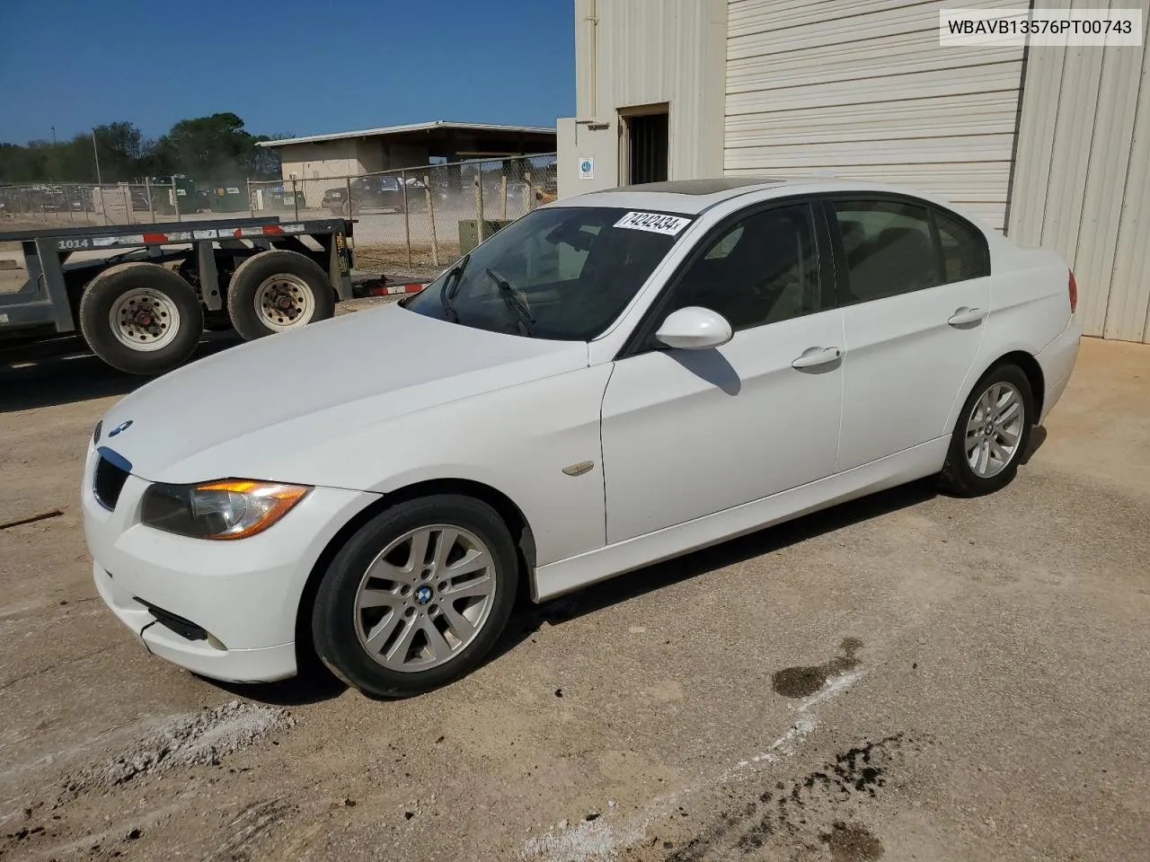 2006 BMW 325 I VIN: WBAVB13576PT00743 Lot: 74242434