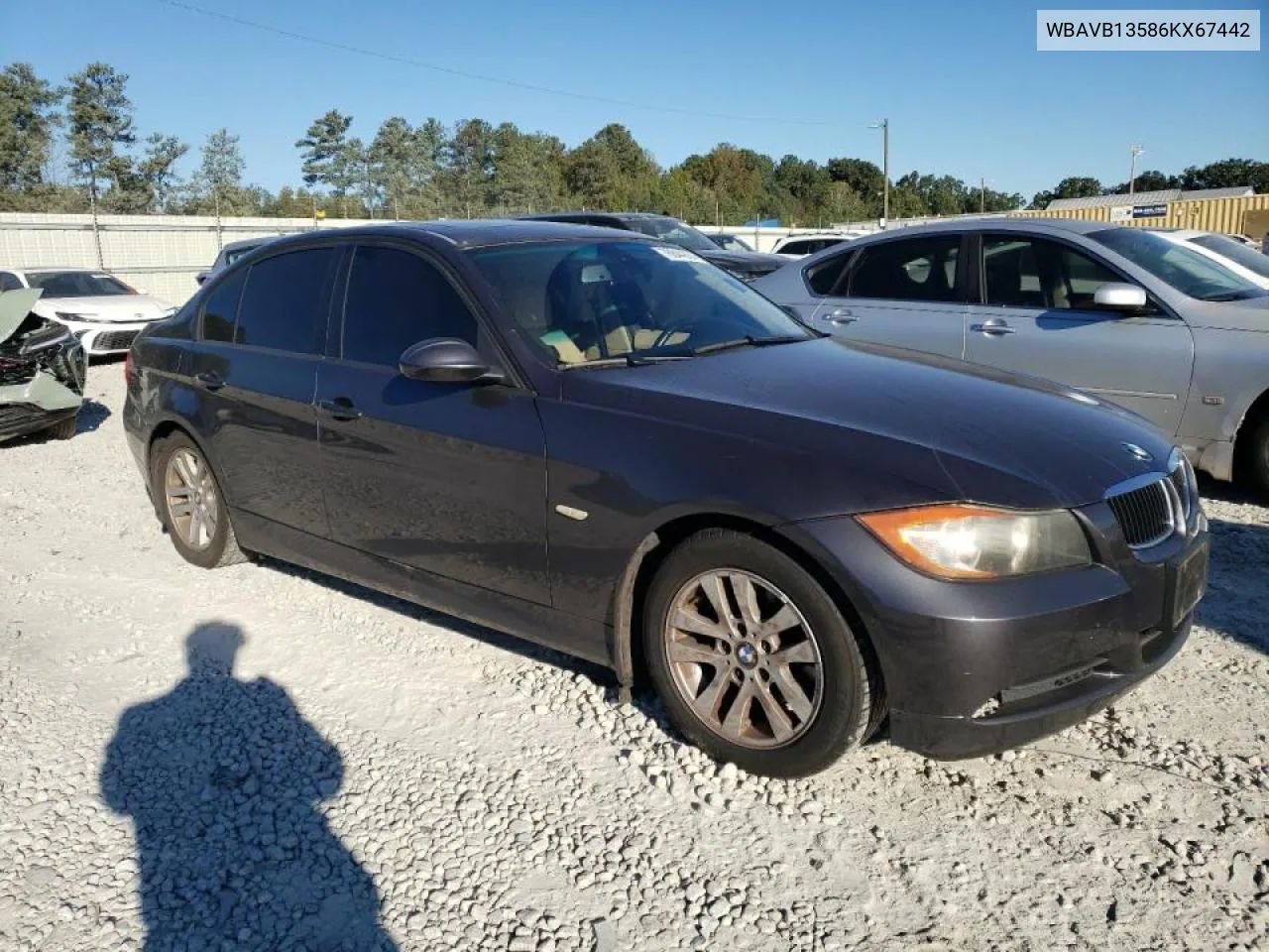 2006 BMW 325 I VIN: WBAVB13586KX67442 Lot: 76844534